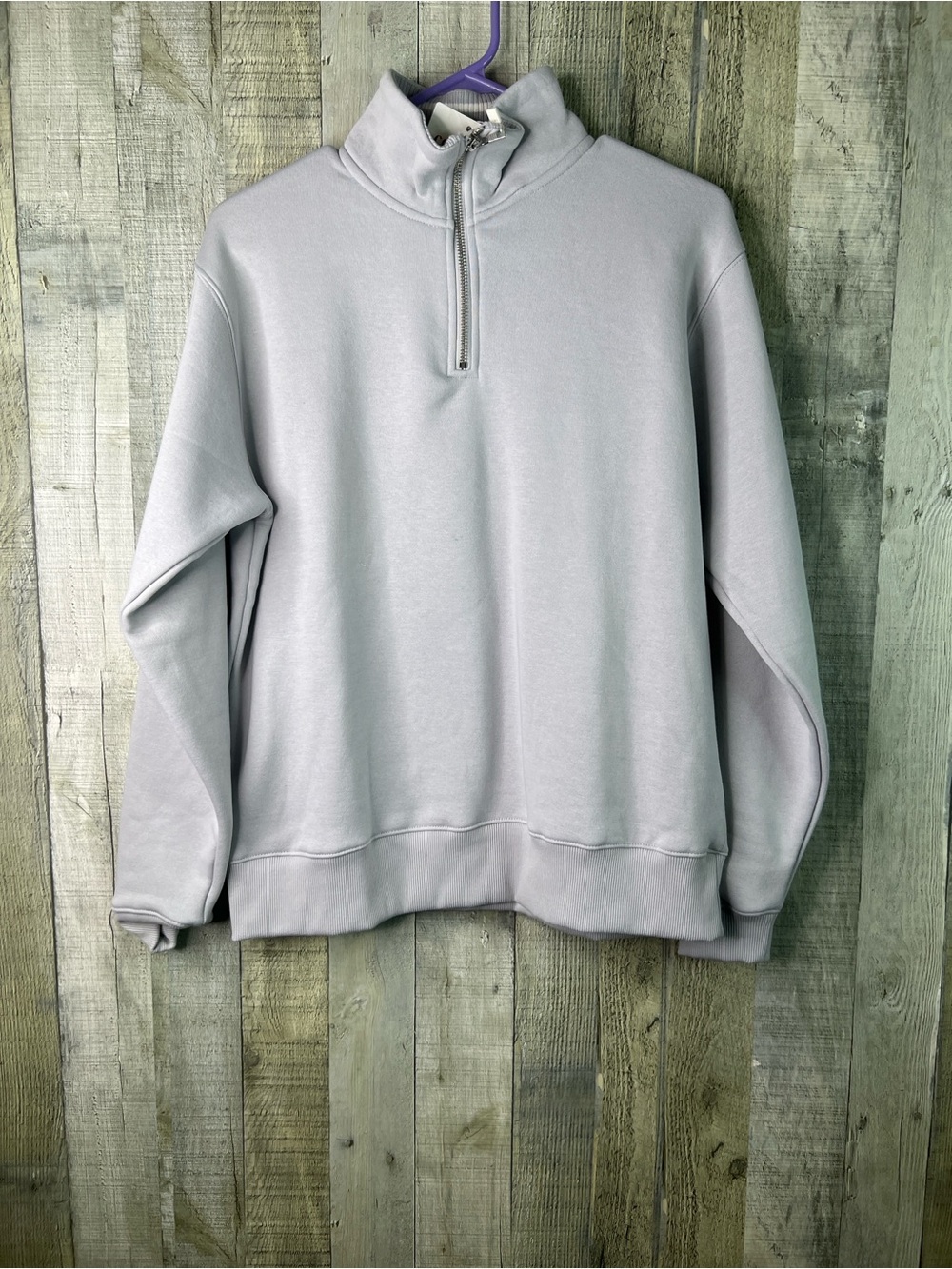 Denim & Flowers (Ricky Singh) Light Gray Small Comfort Fleece 1/4 Zip Sweatshirt